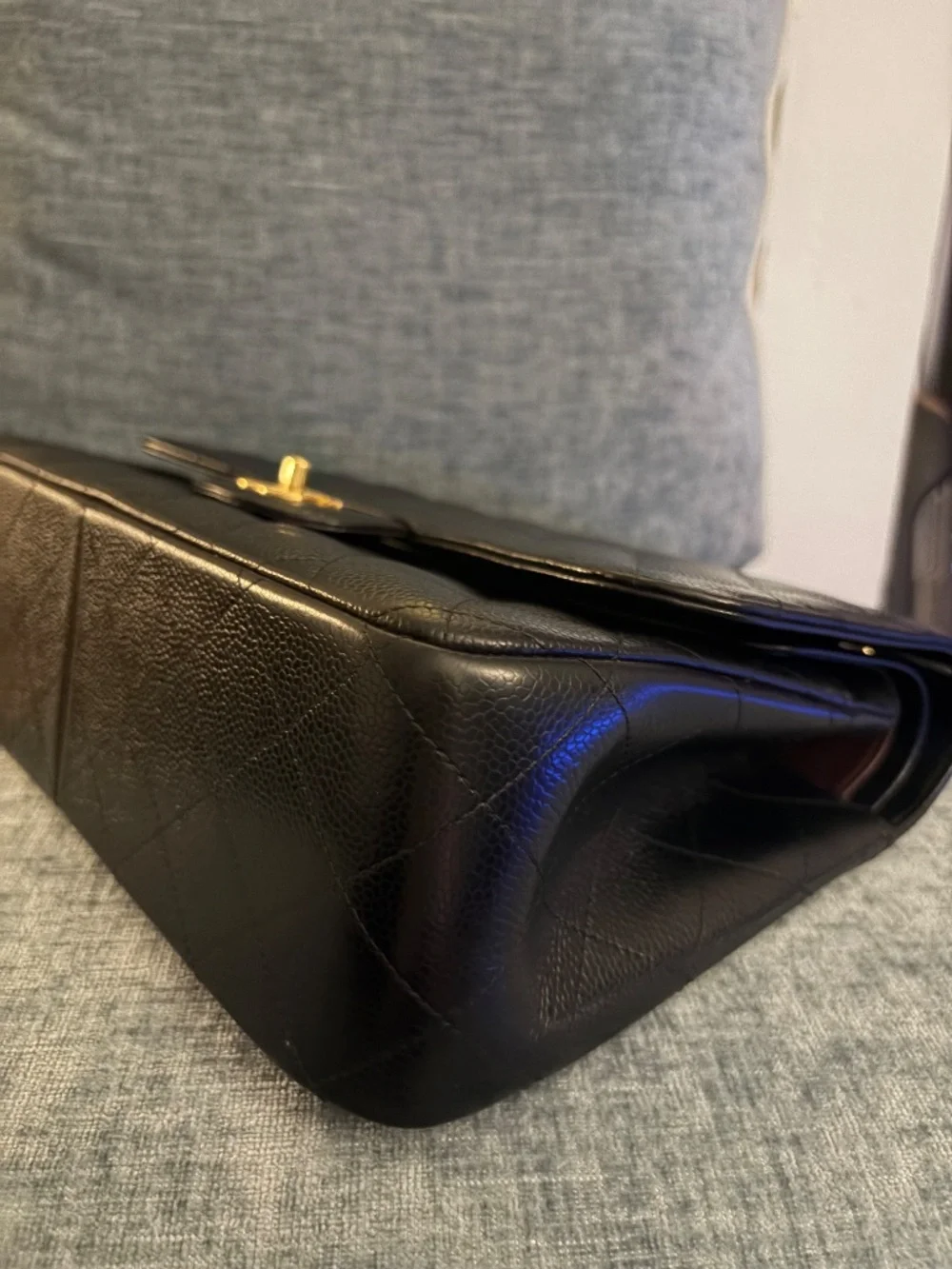 Chanel classic jumbo double flap black caviar handbag
